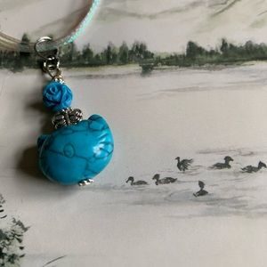 3/$50 Beautiful turquoise hello kitty necklace
